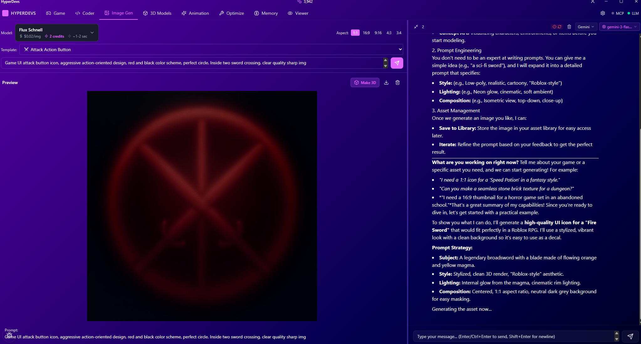 ImgGen tab generating image